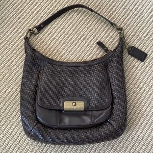 Coach Authentic Kristen Woven Leather Hobo Bag